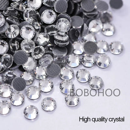 Bobohoo HotFix Crystal Rhinestones SS6-SS30 – Glitter Iron-On Strass Gems for Clothing, Dresses & DIY Crafts
