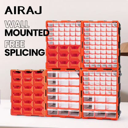 AIRAJ 18in Plastic Drawer Storage Cabinet – 18/39/60 Drawer Organizer for Garage, Beads, LEGO, and Makeup Storage