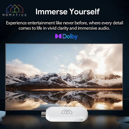 HOMATICS 4K TV Stick – Google Certified, Netflix, 2GB RAM, 32GB ROM, Dolby Atmos, Amlogic S905Y4, WiFi Streaming Box