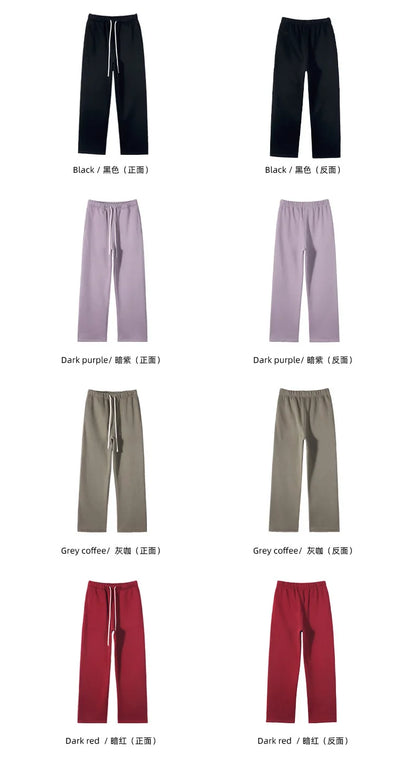 Straight-Lined Solid Color Cashmere Sweatpants – Soft Cozy Lounge Pants