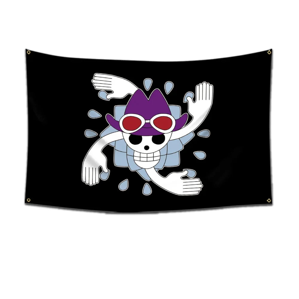 One Piece Pirate Skull Flag – Luffy Straw Hat Pirates Wall Decor & Banner for Kids' Bedroom, Gift