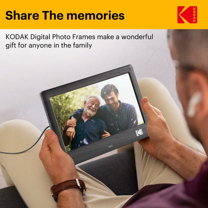 KODAK 7-Inch Digital Photo Frame with Remote – 1024x600 HD Screen, Electronic Album, Video, Music, Clock & Calendar Player