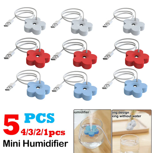 Petal-Shaped Mini Portable Air Humidifier – Ultrasonic Aromatherapy Diffuser for Home & Bedroom, USB DC 5V 1A