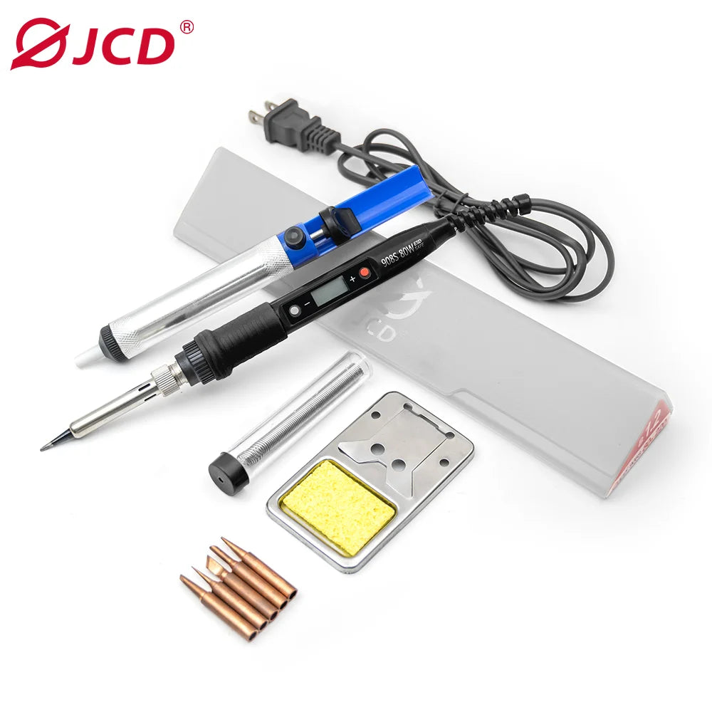 JCD 60W/80W Electric Soldering Iron – Adjustable Temperature with Digital Display for Welding & Repair