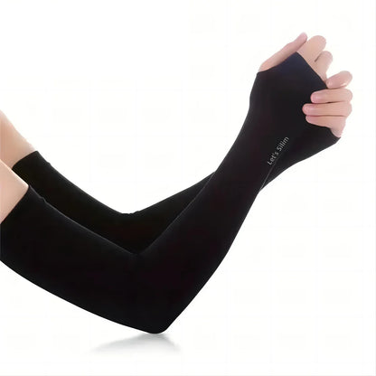 Ice Silk Sun Protection Arm Sleeves – Unisex Anti-UV Elbow Covers for Cycling, Running, Fishing & Driving Outdoors
