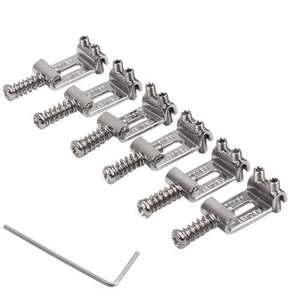 6PCS Roller Tremolo Bridge Saddles with Wrench – Zinc Alloy Upgrade for Fender Strat, Tele & ST Electric Guitars