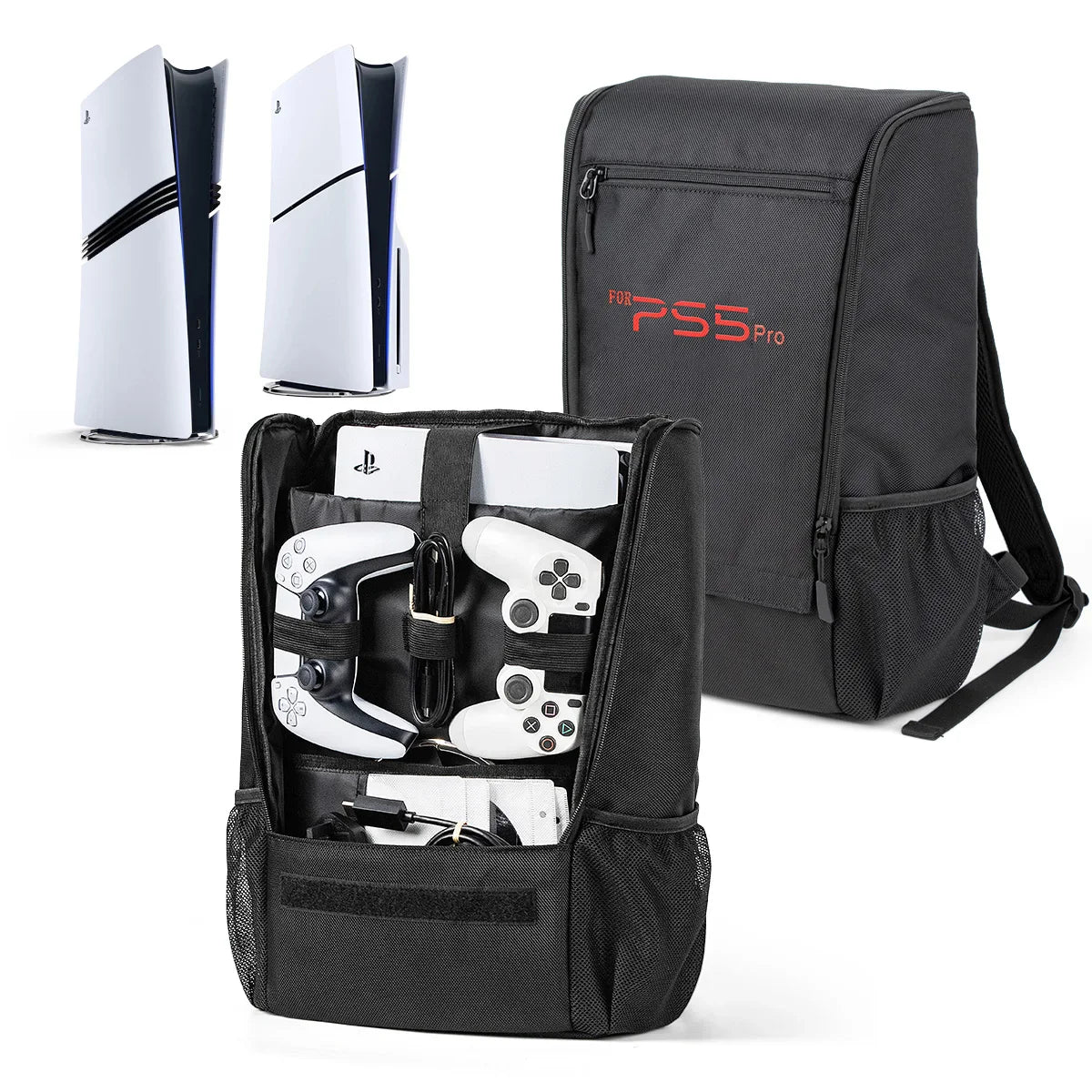 PS5 Pro & Slim Gaming Backpack — Large-Capacity Protective Travel Case for Console & Accessories