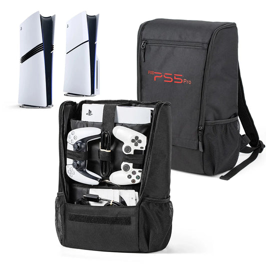 PS5 Pro & Slim Gaming Backpack — Large-Capacity Protective Travel Case for Console & Accessories