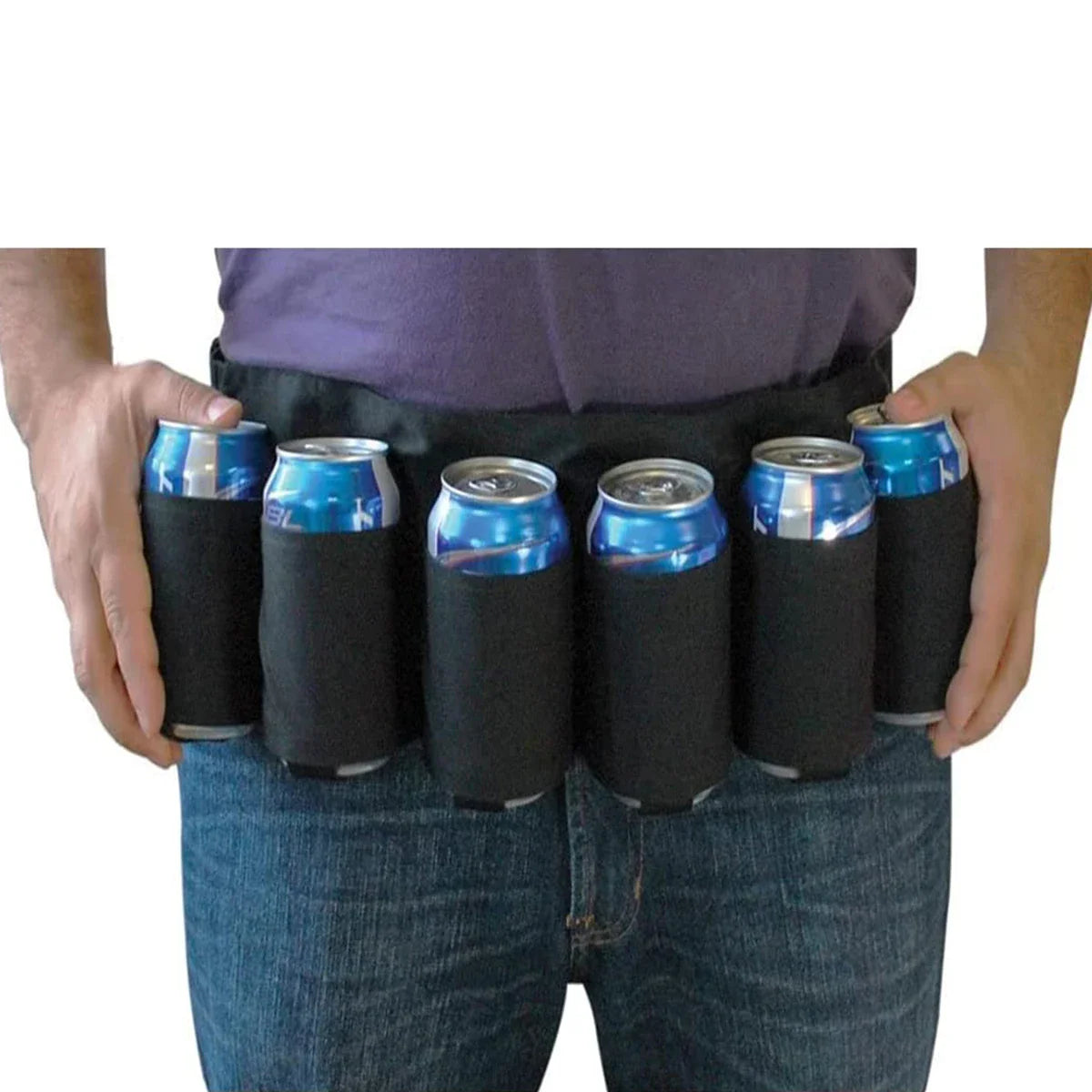 Adjustable Beer Belt Holster - Holds 6 Cans - Perfect Party Accessory for Beer and Soda Bottle Holder Belts - Waist Pack Bag for Ultimate Convenience