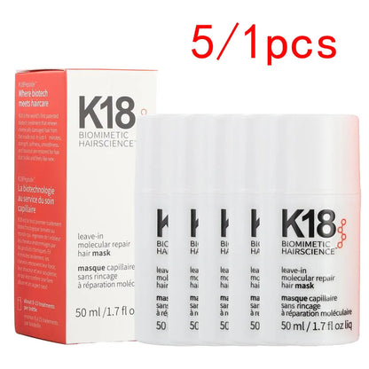 K18 Leave-In Molecular Hair Mask – Deep Keratin Repair Treatment for Softening & Restoring Damaged Hair (1/5 pcs)