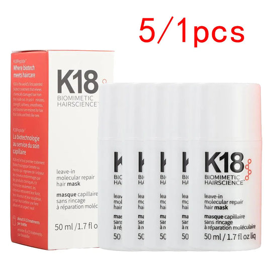 K18 Leave-In Molecular Hair Mask – Deep Keratin Repair Treatment for Softening & Restoring Damaged Hair (1/5 pcs)