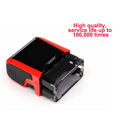 Custom Self-Inking Rectangular Stamp – Personalized 1-4 Line Office Stamp with Text, Logo, Image, or Drawing