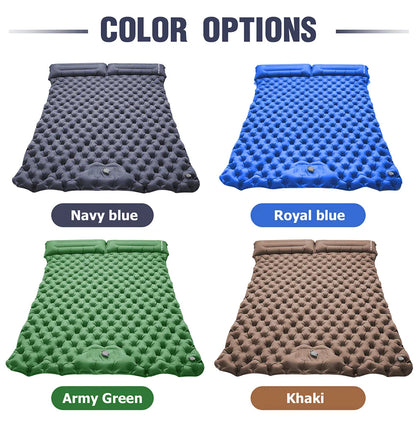 WESTTUNE Double Inflatable Air Mattress – Built-in Pillow Sleeping Pad for Camping, Travel, and Hiking