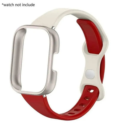 Slim Silicone Strap & Case - Soft Matte Protective Cover Bracelet for Redmi Watch 6/5/4 Active & 5 Lite