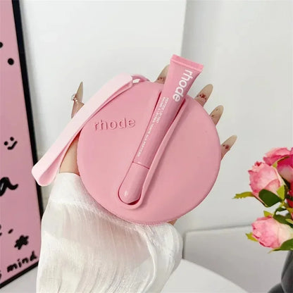 Lip Gloss & Makeup Organizer Bag — Female Toiletry Kit with Zip, Mirror, and Cosmetic Storage Pouch