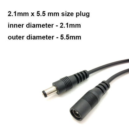 5M/10M DC12V Power Extension Cable - 5.5mm*2.1mm Male to Female Connector for LED Lamps & CCTV Security Cameras