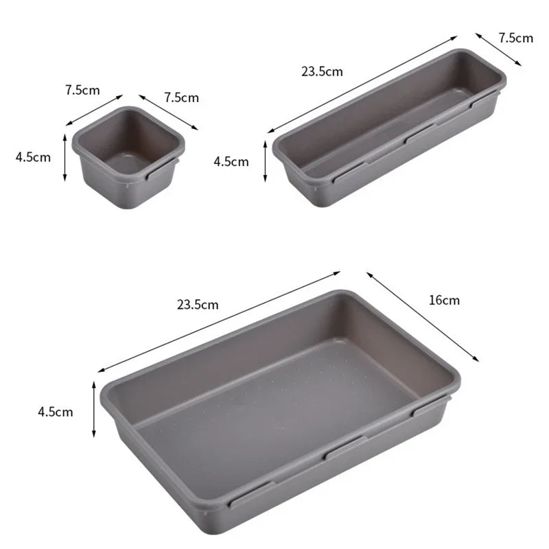 8 Piece Adjustable Drawer Organizer Box Set - Makeup, Cosmetics, Sundries Divider Holder for Kitchen, Bathroom, Closet, and Jewelry