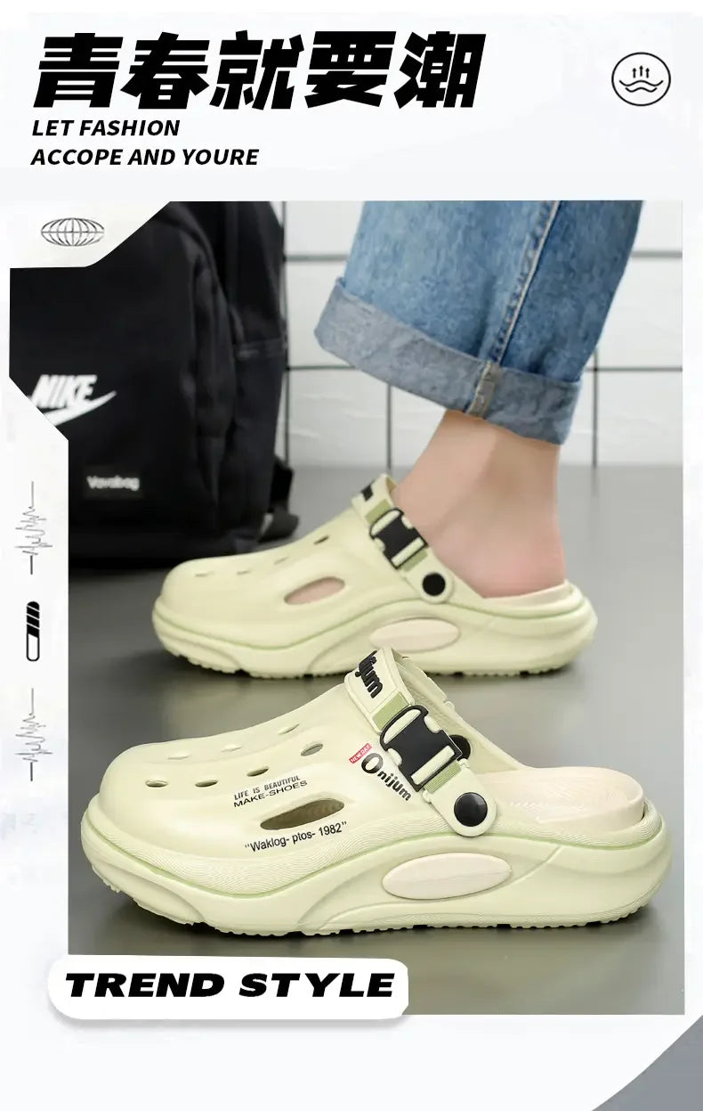Classic Summer Men’s Clogs – Breathable EVA Garden Shoes, Outdoor Beach Slides & Home Sandals