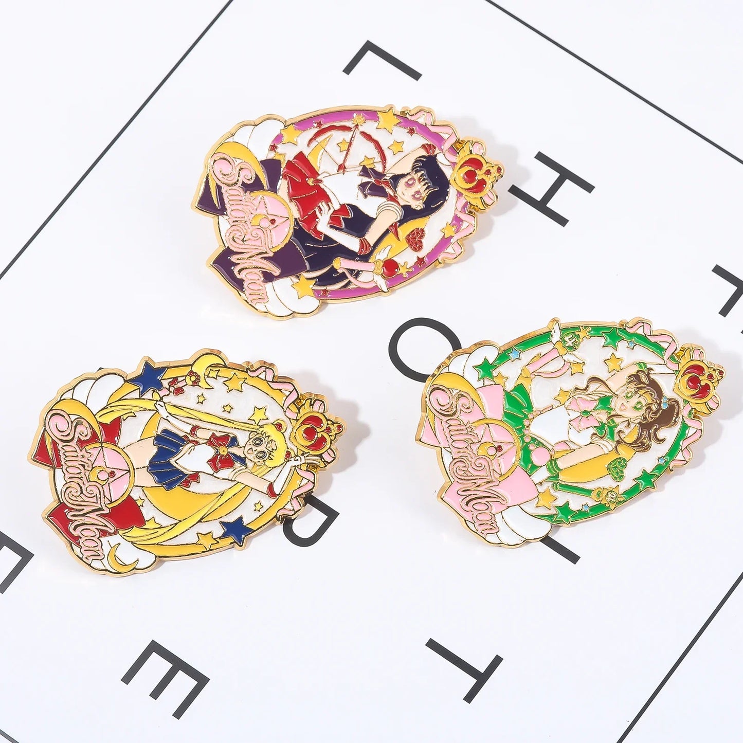 Sailor Girl Cartoon Brooch – Cute Moon & Stars Enamel Pin for Bags, Clothes & Jewelry