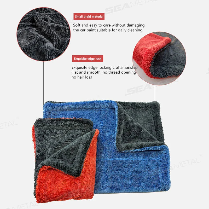 SEAMETAL 1200GSM Microfiber Car Towel – Ultra-Soft Heavy-Duty Drying & Detailing Cloth
