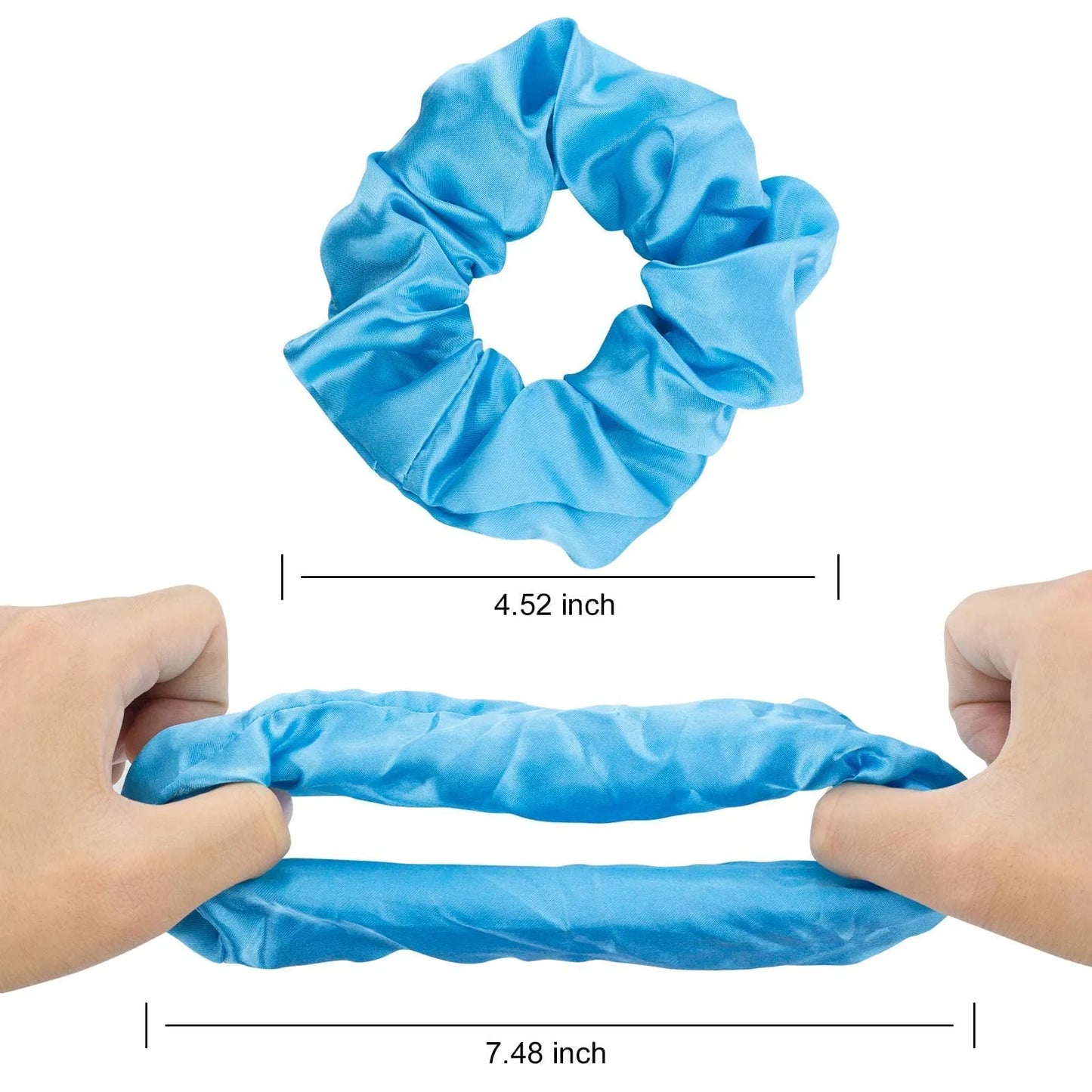 9-Piece LED Light Hair Scrunchies - Satin Elastic Bands for Girls - Halloween & Christmas Glow-in-the-Dark Party Supplies