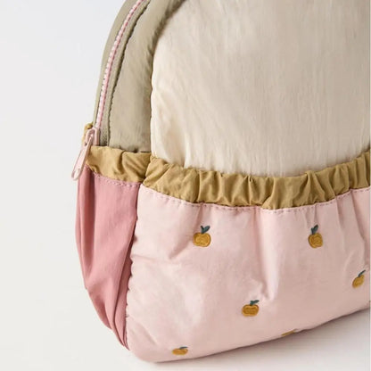 New Little Apple Backpack | Sweet Large Capacity Student Laptop Bag, Lightweight Embroidered Handbag