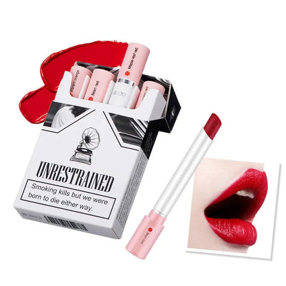 4 Color Cigarette Lipstick Set – Matte Lip Gloss, Long-Lasting & Waterproof Lip Tint, Nude Lip Makeup Cosmetics