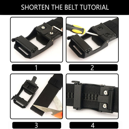 TUSHI Men's Military Tactical Belt – Heavy-Duty Sturdy Nylon with Automatic Buckle for Outdoor & Casual Wear