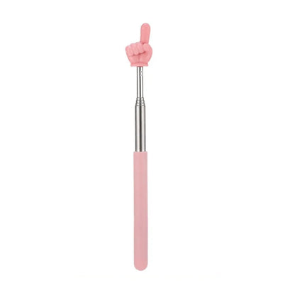 Stainless Steel Telescopic Teaching Pointer – Finger-Design Reading & Presentation Stick for School & Office Supplies