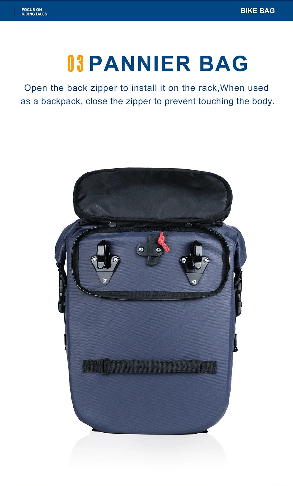 Rhinowalk 20L Bike Pannier Bag — Waterproof Rear Rack Bicycle Shoulder Backpack, Travel & Cycling Accessories