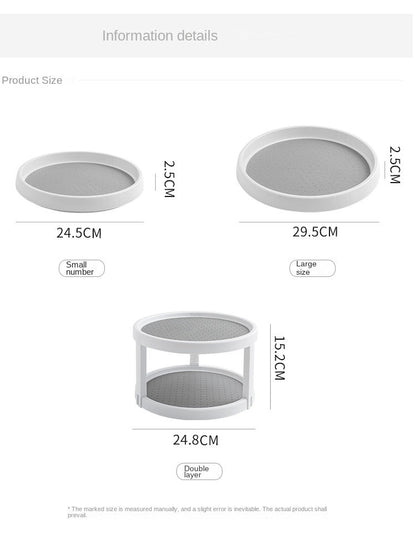 1/4PCS 360° Rotatable Anti-Slip Kitchen Storage Rack – Round Multi-Functional Organizer for Condiments & Tableware