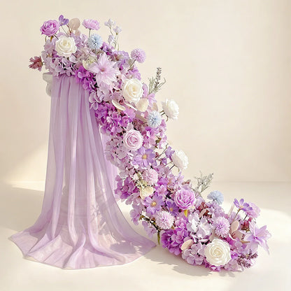 Pink Rose Wedding Flower Runner - Silk Floral Backdrop Decor for Tables, Events & Parties
