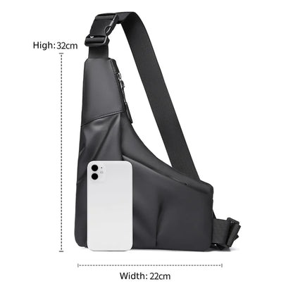 Anti-Theft Triangle Crossbody Bag – Adjustable Strap Casual Chest Bag for Men, Perfect for Outdoor, Travel & Commuting