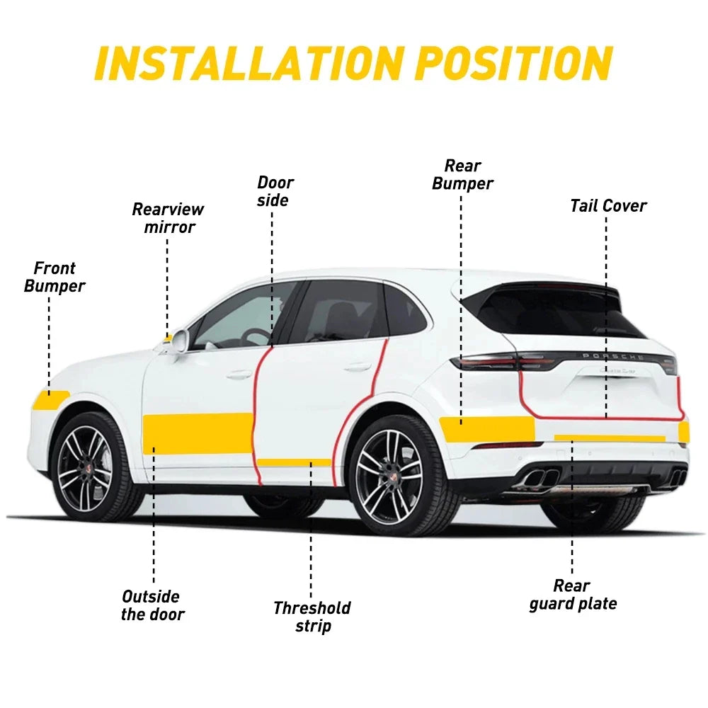 Nano Carbon Fiber Car Door Sill Protector Sticker: Anti-Scratch DIY Paste Strip for Auto Side Mirror Protection Tape Film