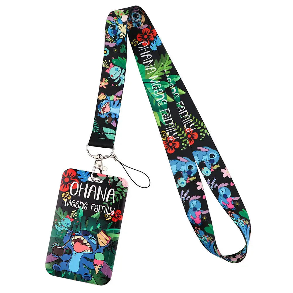 Cute Alien & Angel Cartoon Credential Holder Lanyard for Key, Card Badge & Gym Accessories