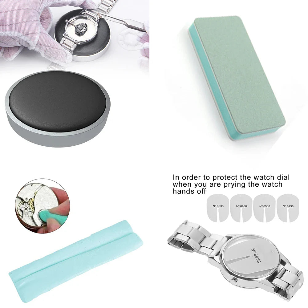 Watch Movement Casing Cushion Pads – Leather Protective Holder for Repair & Battery Change (1/4/6/9/13PCS)
