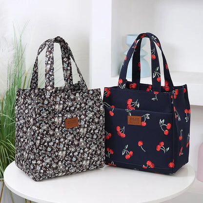 Fashionable Thickened Cotton Handbag — Large Capacity Tote, Mommy Bag, Lunch Box Storage Pouch, Commuter Handheld Bag