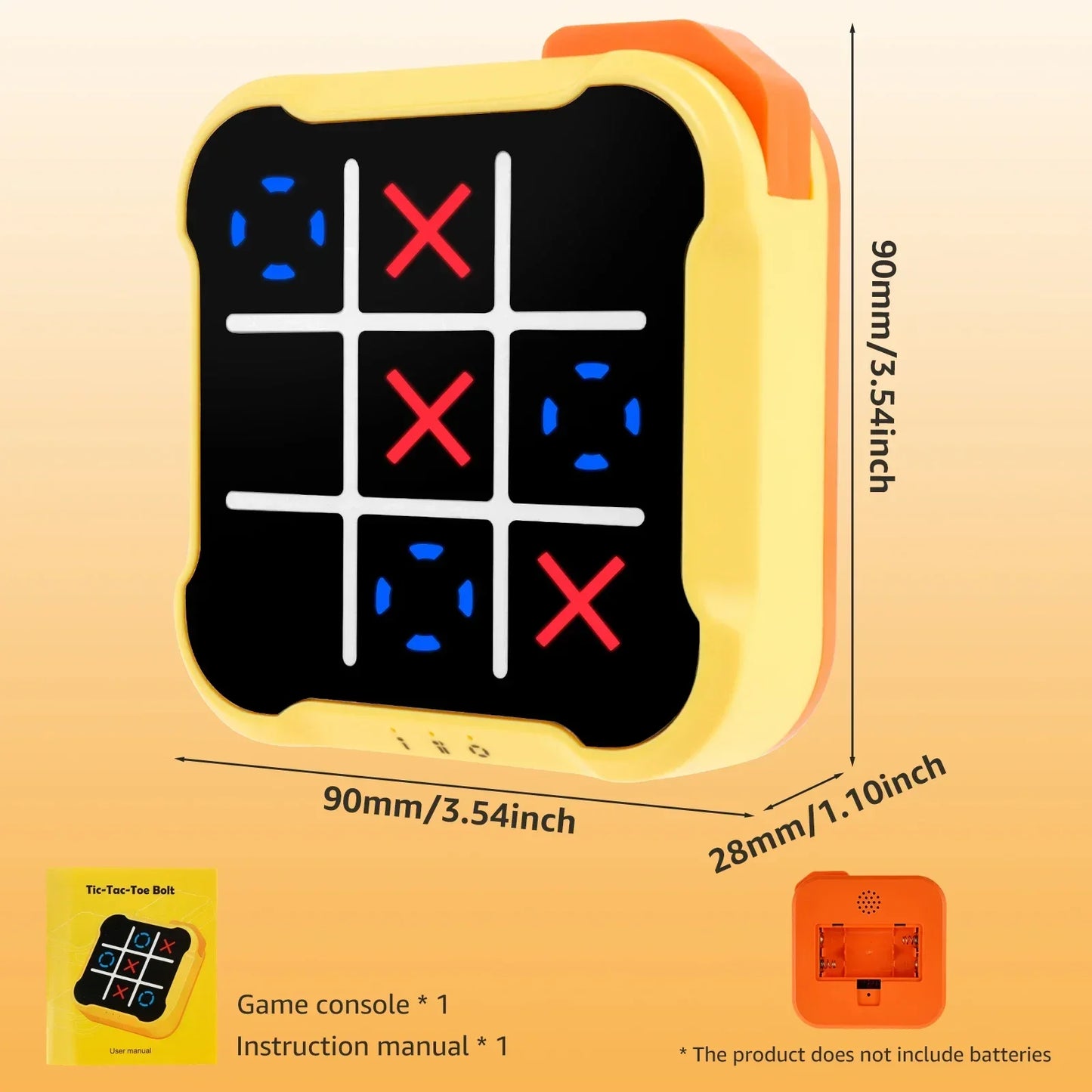 Tic Tac Toe Electronic Game – Noughts & Crosses Memory Training Toy, Portable Travel Game for Kids & Adults
