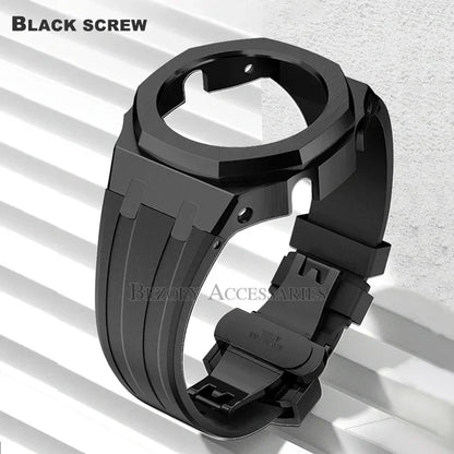 GEN4 Casioak GA2100 Mod Kit – Stainless Steel Case, Bezel, and Rubber Strap Replacement for G-SHOCK GA2100/GA2110