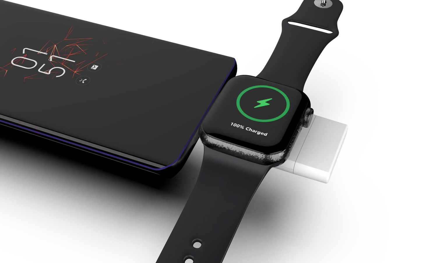 2-in-1 Dual Interface Wireless Charger — Fast Charging Station for Apple Watch 8/7/6/5/SE & Samsung Galaxy Watch 5/4/3/2