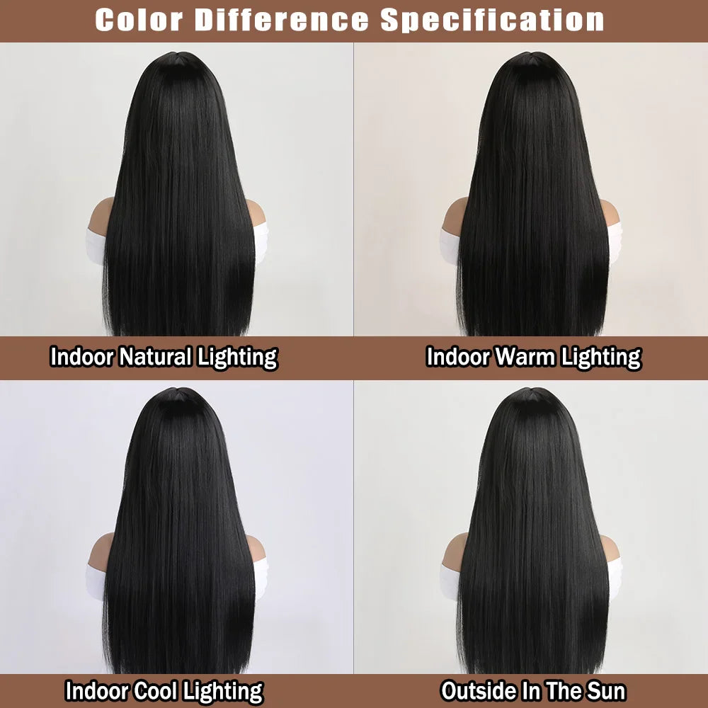 26" Long Straight Synthetic Wig for Women – Colorful Fashion Wig for Daily Wear, Halloween Costume, Party & Cosplay