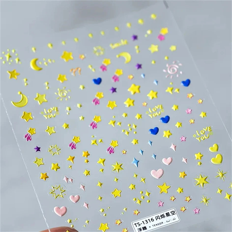 Vintage Rose Flower Nail Stickers – Red & Blue Laser Gold/Silver Nail Art Decals for Manicure Design DIY Beauty Tool