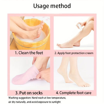 2 Pack Silicone Moisturizing Foot Socks – Gel Socks for Cracked Feet, Foot Spa Treatment & Deep Hydration
