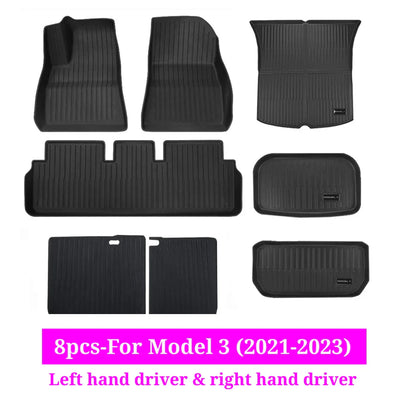 XPE All-Weather Floor Mats for Tesla Model 3/Y (2021-2024) – Waterproof Non-Slip Rubber Trunk Cargo Liner