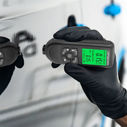 Digital Metal Coating Thickness Tester - HW-300 Electroplate Gauge for Car Paint, 0-2000um Range with Fe and NFe Probe