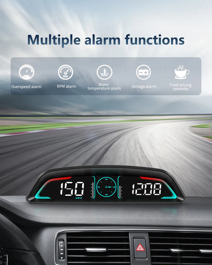 AD G3/B3 OBD2 GPS Head-Up Display – Smart Car HUD with Digital Speedometer, RPM, Water Temp, Clock & Security Alarm