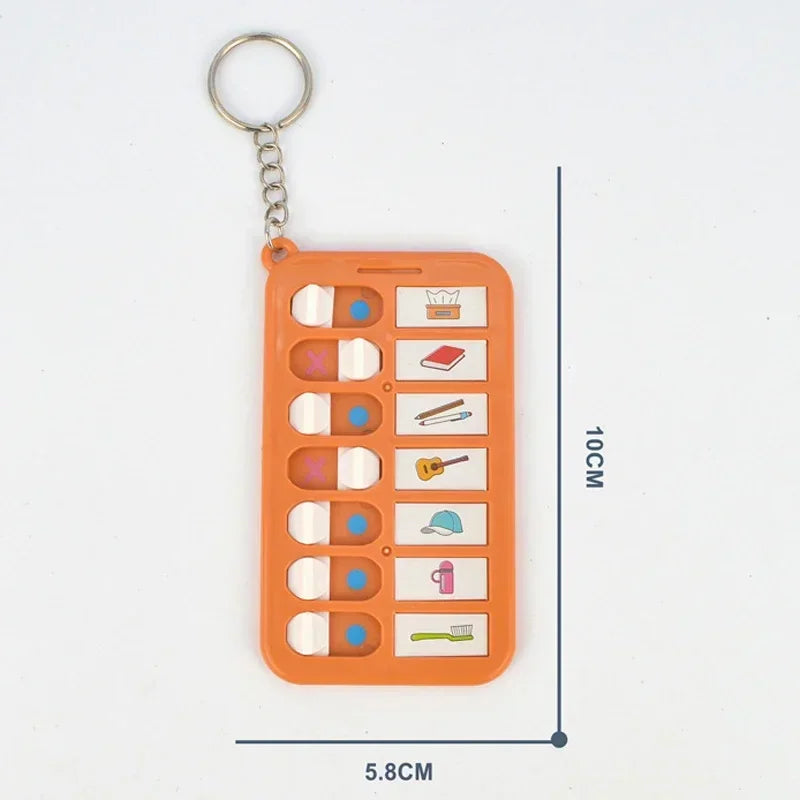 Kids Self-Discipline Checklist Memo Board – Daily Planner To-Do List with Detachable Keychain, Korean Stationery Task Board