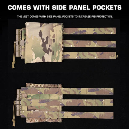 Tactical Vest LV119 Plate Carrier Set – Lightweight OTB Maritime Airsoft Hunting Vest with Underbelly Bag & Triple Mag Pouch