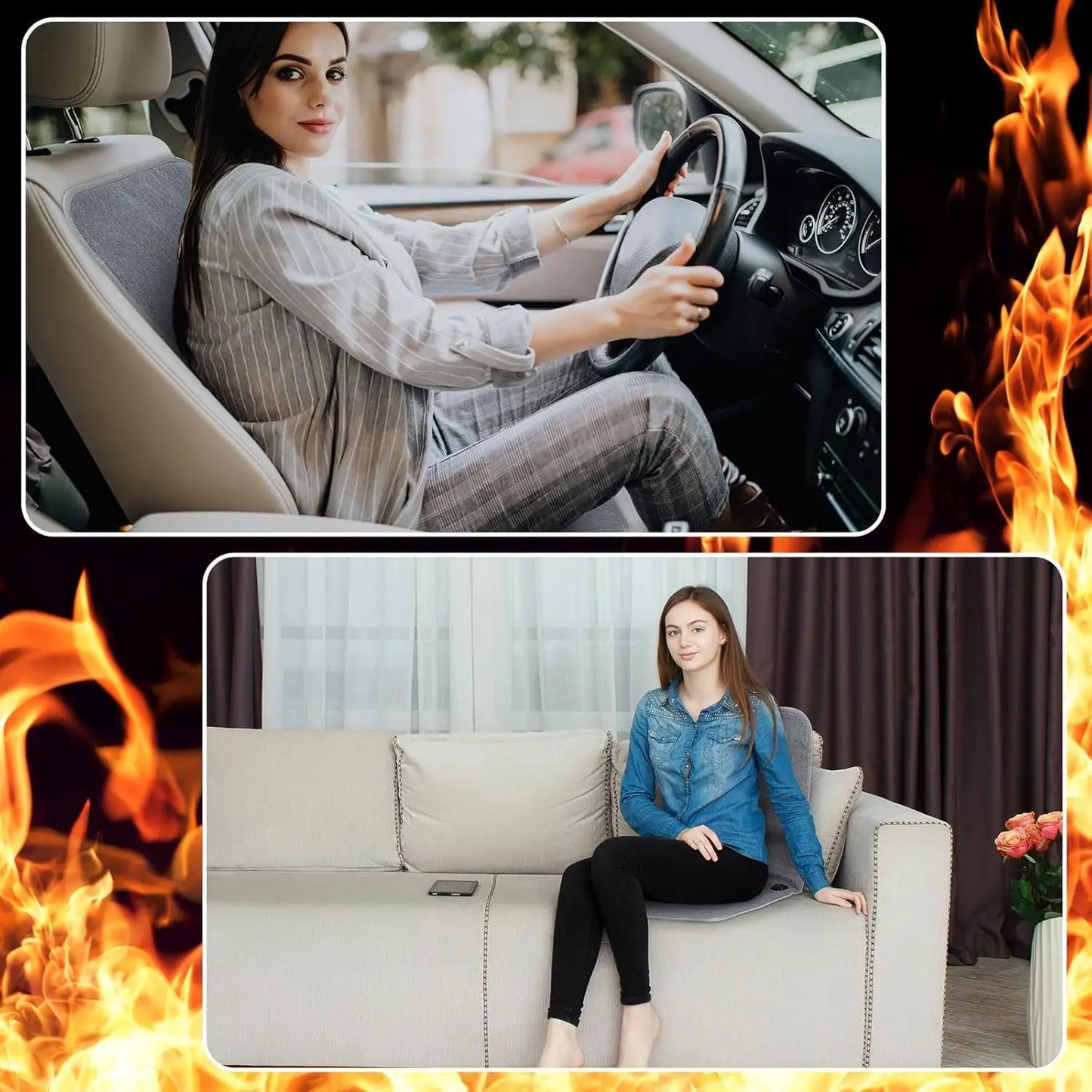 USB Waterproof Heated Seat Cushion 90x43cm – 3 Temperature Settings Winter Heating Pad for Car, Office & Home