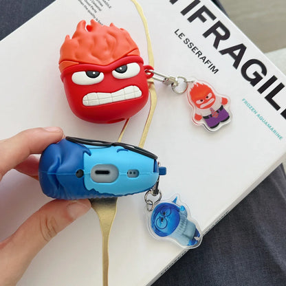 Inside Out Silicone Case for AirPods 1/2/3/4 & Pro/Pro 2 — Anger, Sadness, Embarrassment Cartoon Earphone Cover